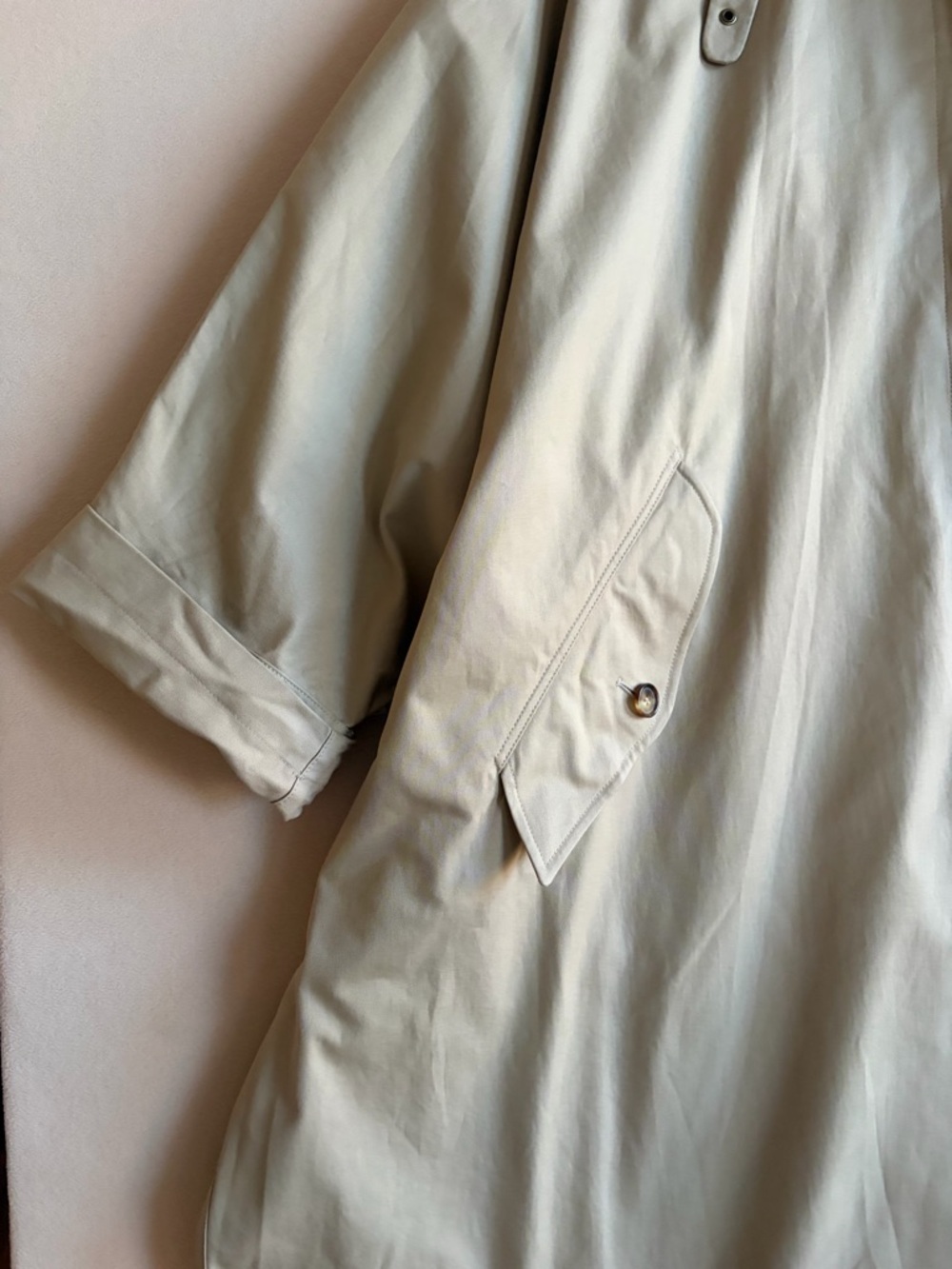 Michael Kors Collection Italian Made Oversized‎ Trench Coat Sand Minimalist OS - Picture 10 of 15
